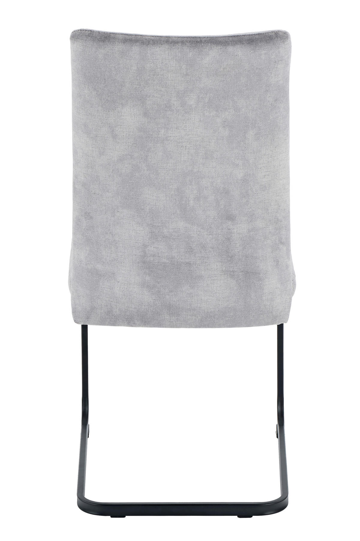 SCHWINGSTUHL-SET 4 Stück erweiterbar Samt, Mikrofaser  - Silberfarben/Schwarz, MODERN, Textil/Metall (49/98/61cm) - MID.YOU