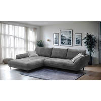 ECKSOFA BIARRITZ Anthrazit Struktur  - Anthrazit/Silberfarben, Design, Textil/Metall (205/324cm) - Livetastic