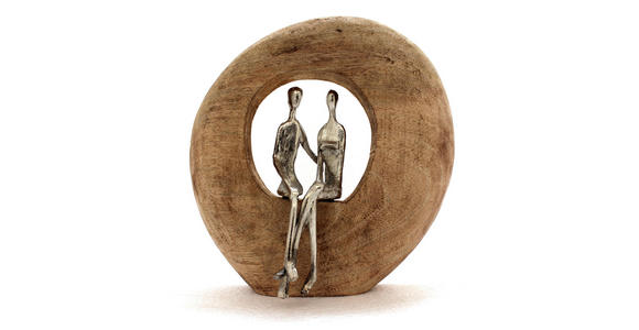 SKULPTUR - Silberfarben/Naturfarben, Natur, Holz/Metall (24/25/9cm) - Ambia Home