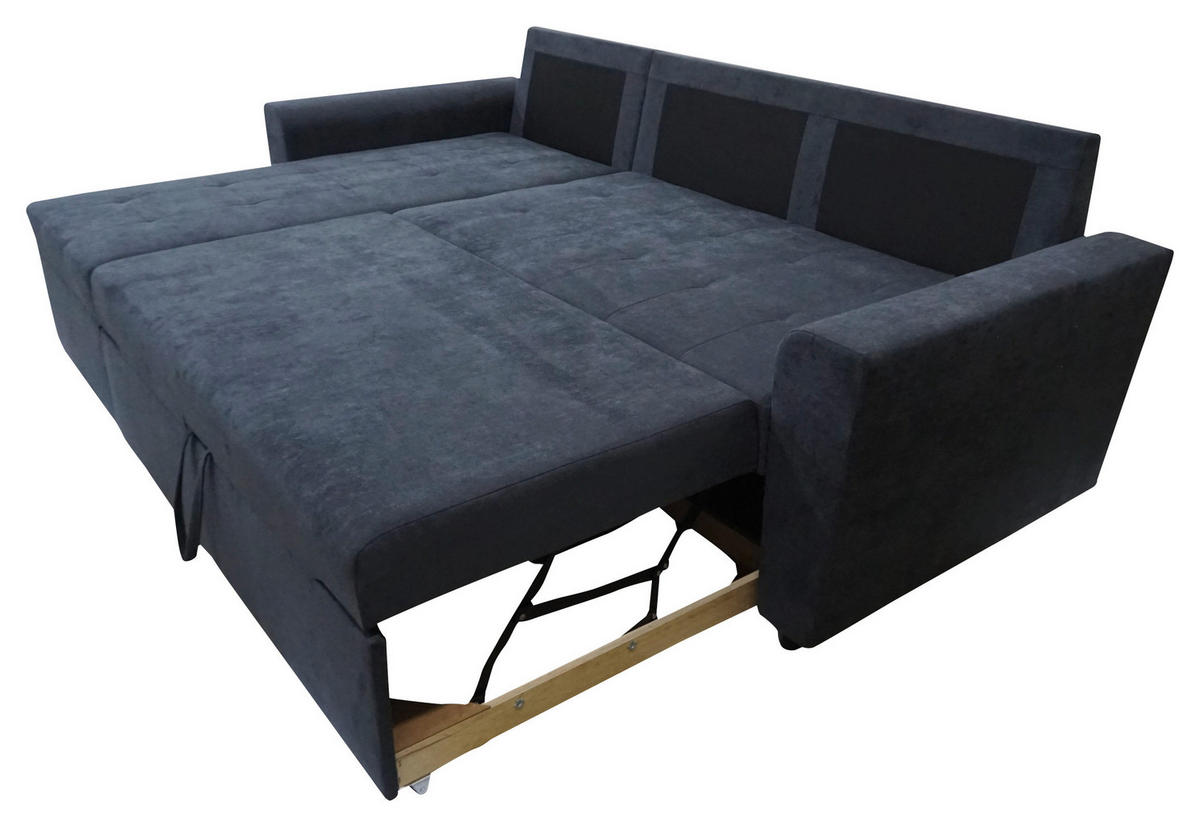 ECKSOFA TERMOLI in Jacquard Anthrazit  155/231 cm  - Anthrazit/Schwarz, Design, Kunststoff/Textil (155/231cm) - MID.YOU