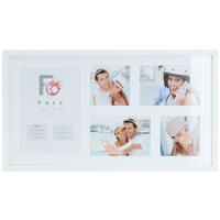 MULTIRÁMIK, 5 foto, 52/29/2,1 cm - biela, Basics, drevo/sklo (52/29/2,1cm) - Monee