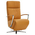 RELAXSESSEL in Leder Gelb  - Edelstahlfarben/Gelb, Design, Leder/Metall (70/110/80cm) - Cantus