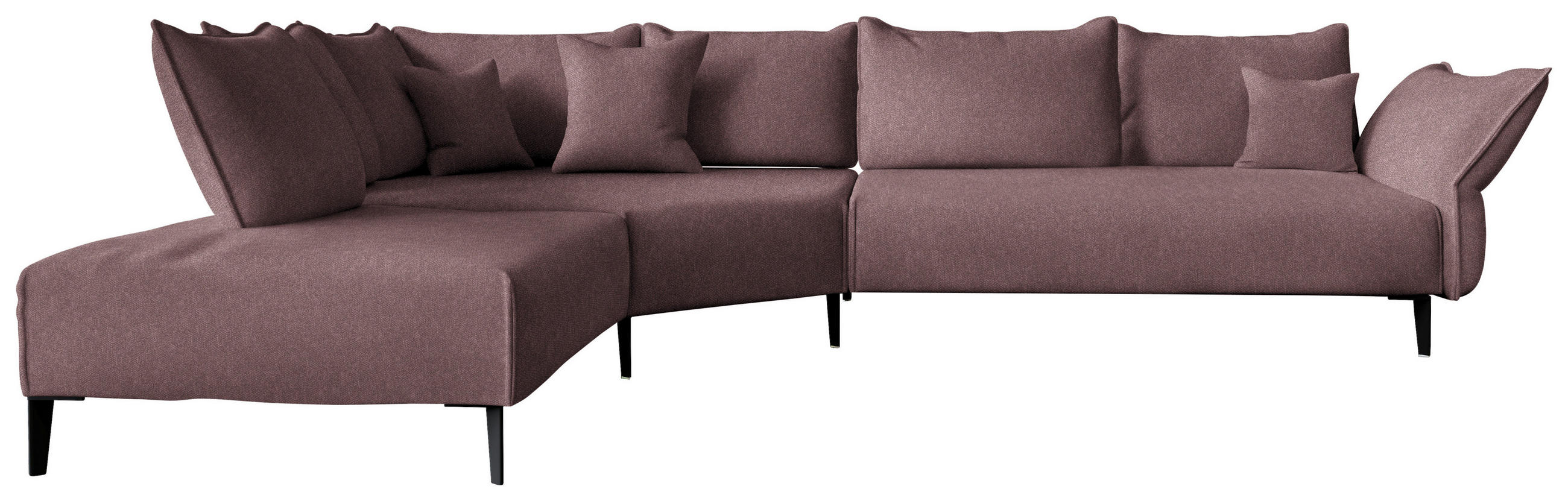 ECKSOFA  in Chenille, Flachgewebe Beere  272/340 cm  - Beere/Schwarz, MODERN, Textil/Metall (272/340cm) - W.Schillig