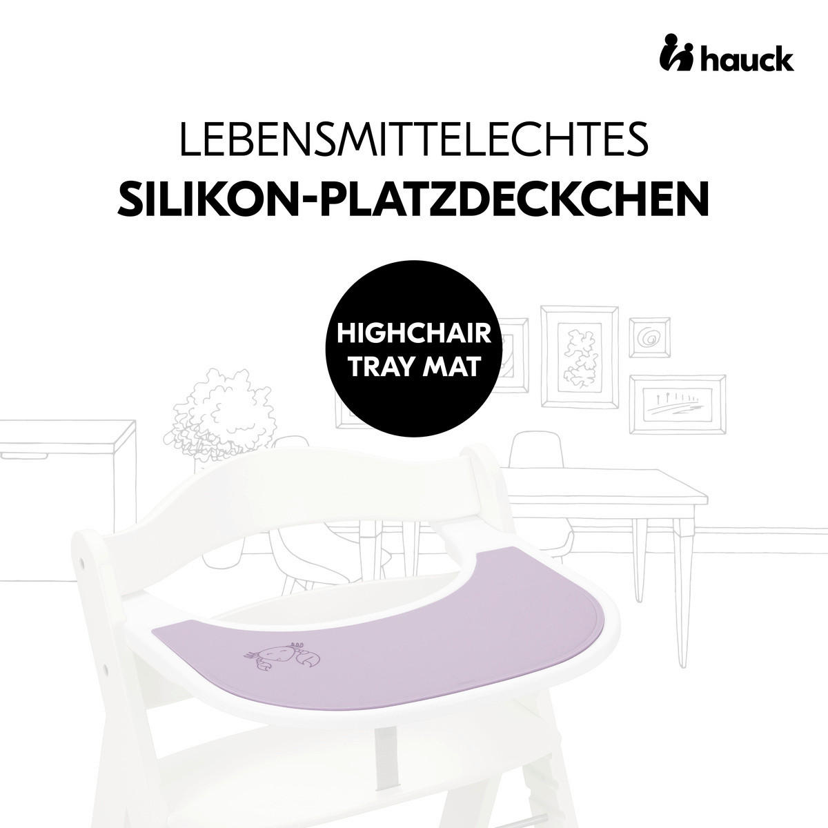 ESS- UND SPIELBRETT Highchair Tray Mat  - Lila, Basics, Kunststoff (28/0,5/42,5cm) - Hauck