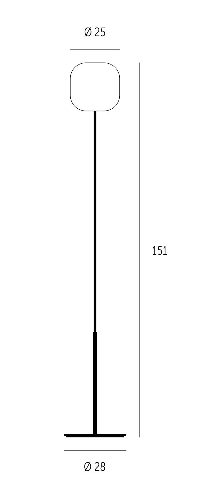 STEHLEUCHTE MUREA 25/151 cm   - Weiß, Design, Glas/Metall (25/151cm)