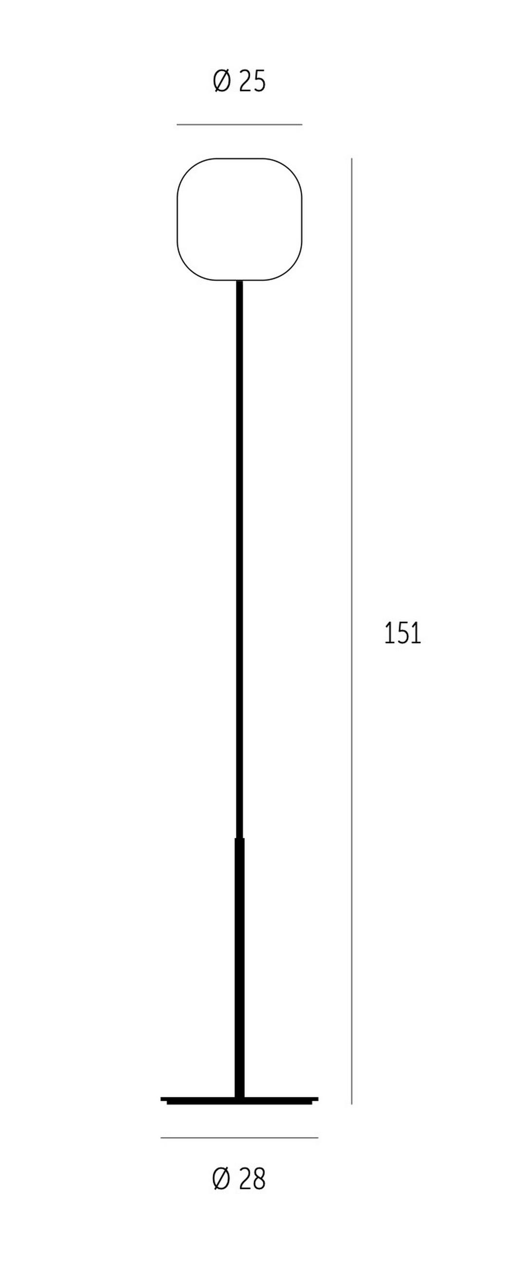 STEHLEUCHTE MUREA 25/151 cm   - Weiß, Design, Glas/Metall (25/151cm)
