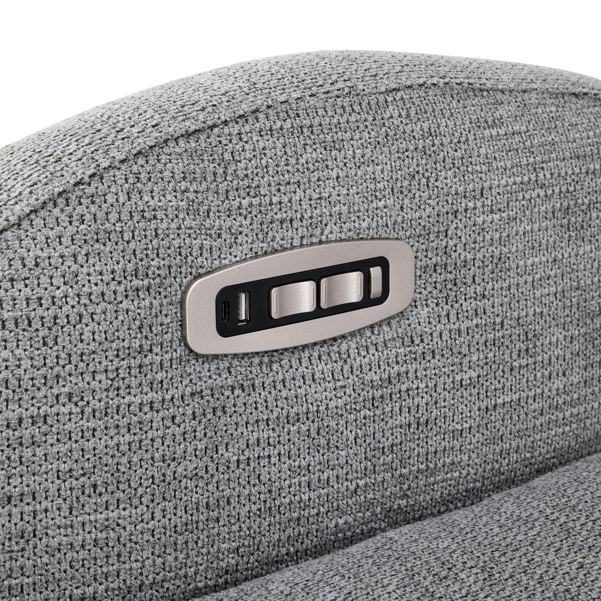 RELAXSESSEL Webstoff Relaxfunktion, Fußteilverstellung, Nackenkissen    - Schwarz/Grau, Design, Textil/Metall (77/109/89cm) - Stylife