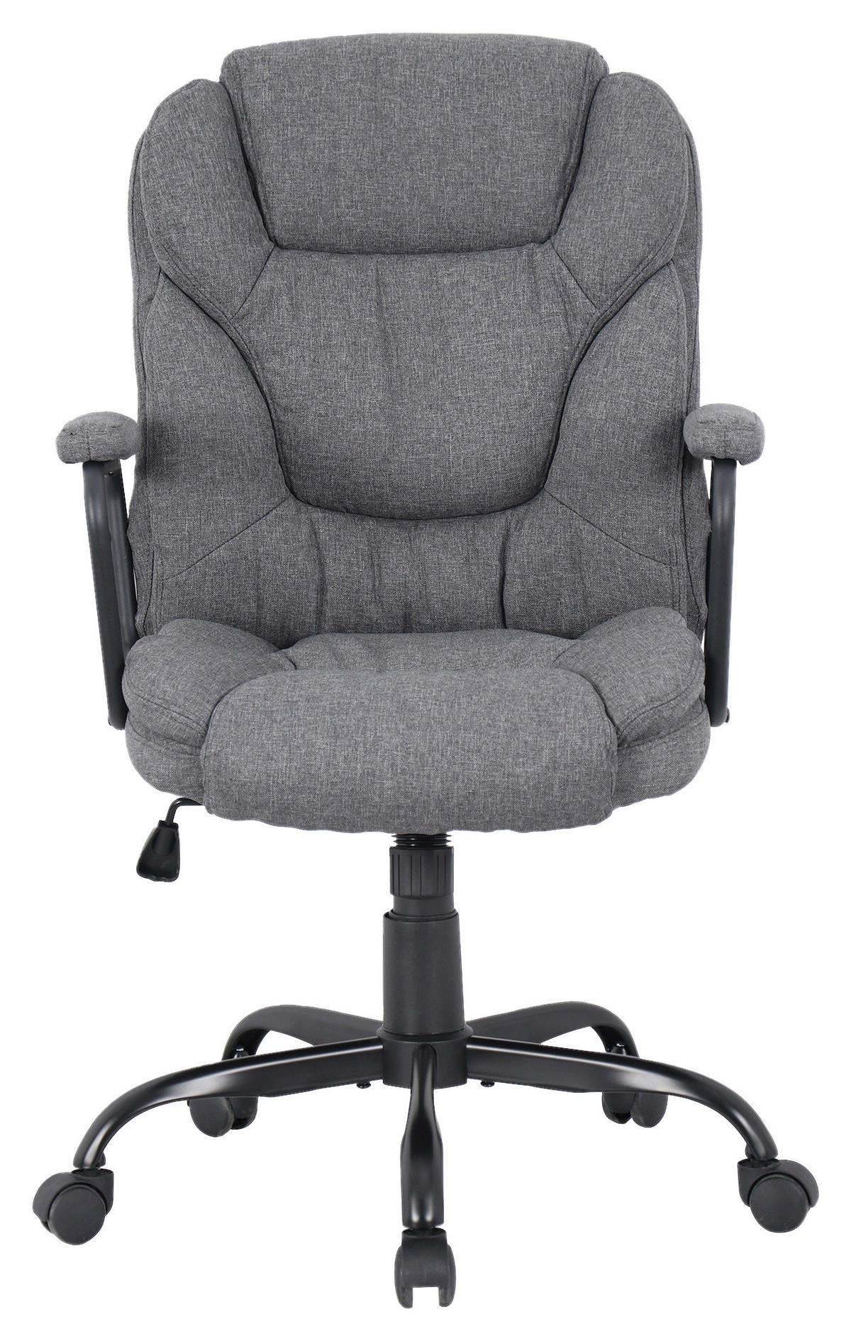 CHEFSESSEL Webstoff Grau, Schwarz Hochglanz  - Schwarz Hochglanz/Schwarz, MODERN, Textil/Metall (57/109/67cm) - MID.YOU