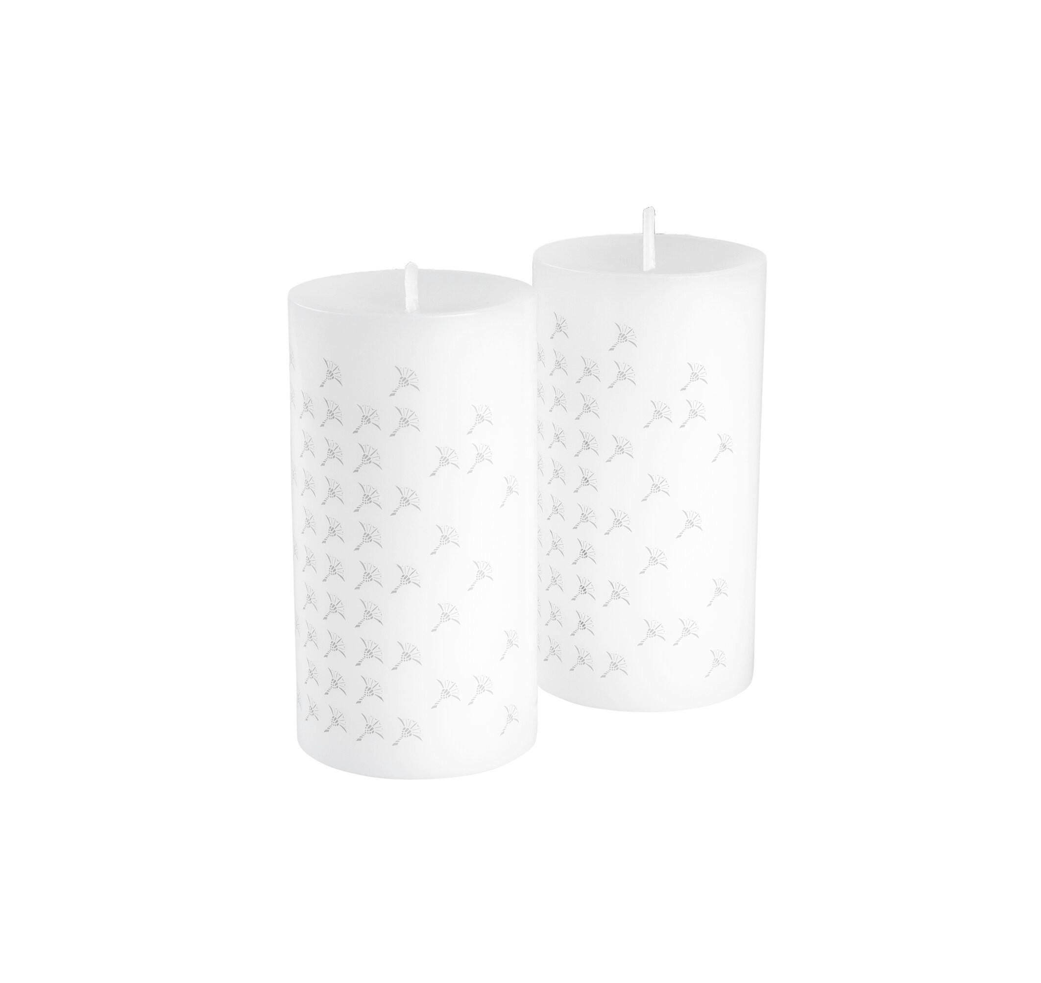 STUMPENKERZENSET  - Weiß, Design, Naturmaterialien (8/15cm) - Joop!