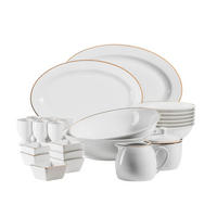 KOMBISERVICE Weiß, Goldfarben Professional Dining 24-teilig 6 Personen  - Goldfarben/Weiß, Basics, Keramik (39/34/28cm) - Mäser