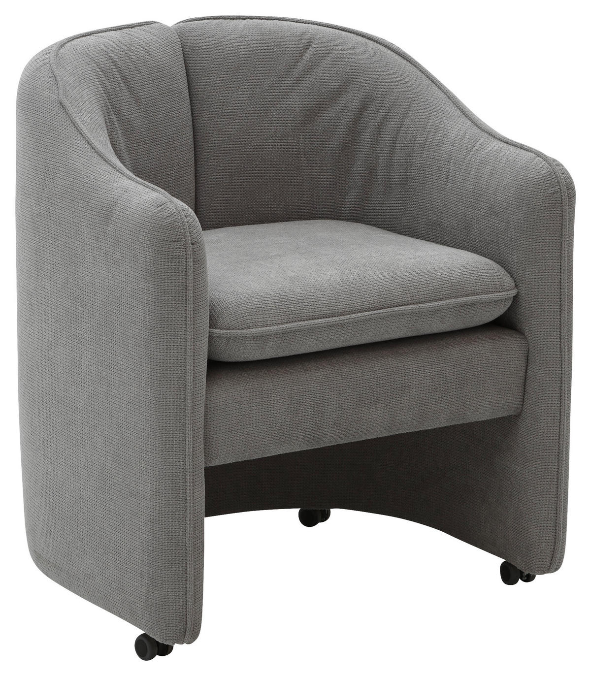 COCKTAILSESSEL Mikrofaser Hellgrau    - Hellgrau/Schwarz, Design, Kunststoff/Textil (72/78/62cm) - Xora