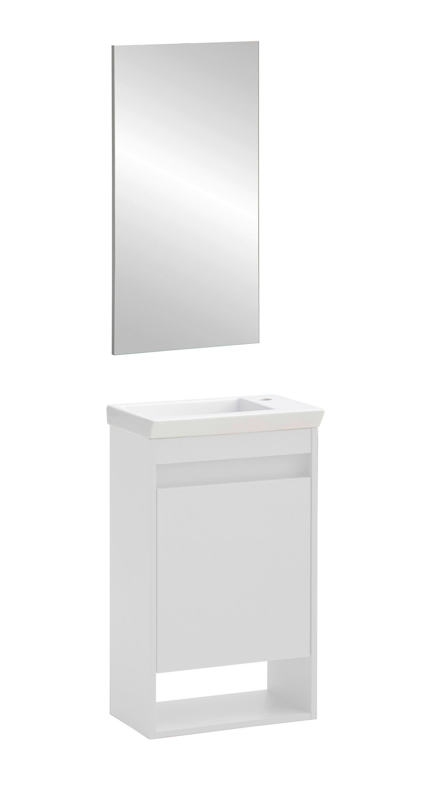 GÄSTEBAD 45,5 cm  - Weiß Hochglanz/Weiß, KONVENTIONELL, Keramik/Holzwerkstoff (45,5cm)