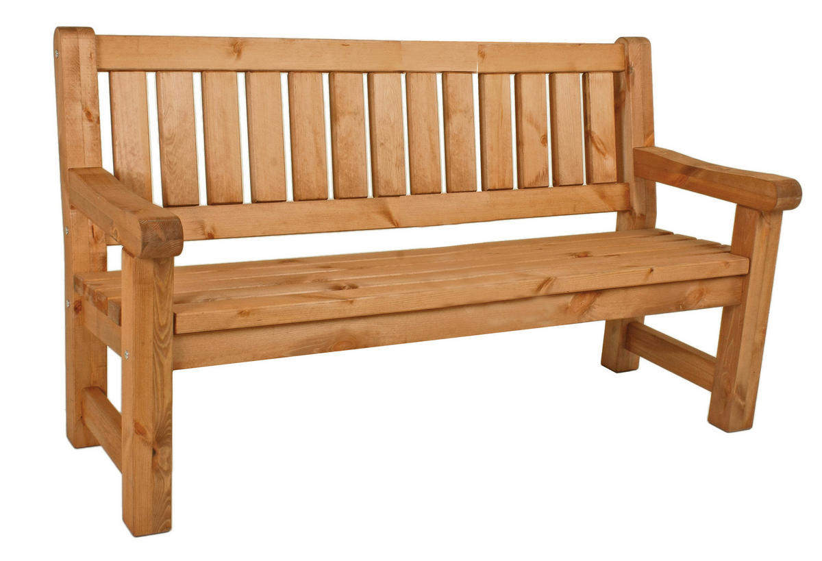 GARTENBANK 184/96/69,5 cm Kiefer   - Braun/Kieferfarben, MODERN, Holz (184/96/69,5cm) - Gardenson