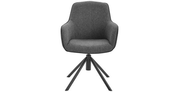 ARMLEHNSTUHL in Eisen Flachgewebe - Anthrazit/Schwarz, Design, Textil/Metall (60/88/64cm) - Novel