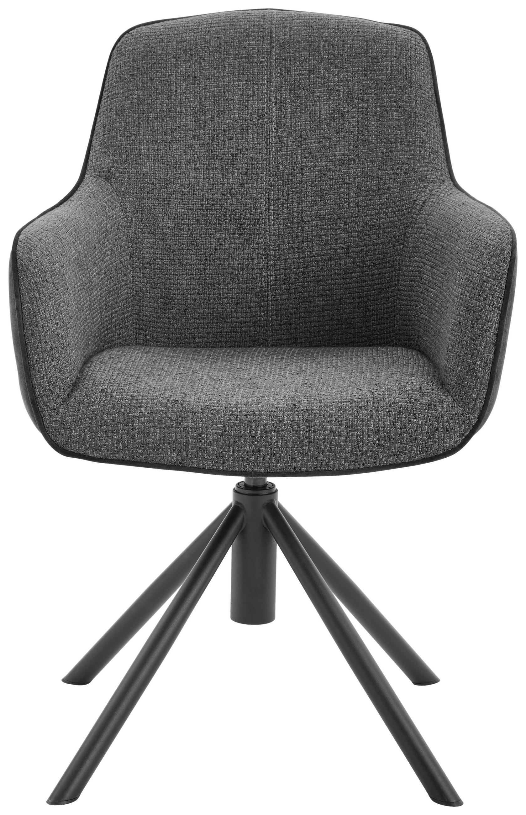 ARMLEHNSTUHL  in Eisen Flachgewebe  - Anthrazit/Schwarz, Design, Textil/Metall (60/88/64cm) - Novel
