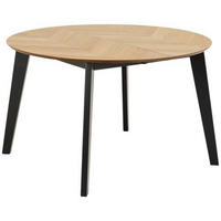 ESSTISCH Schwarz, Eichefarben rund  ausziehbar  - Eichefarben/Schwarz, Trend, Holz/Holzwerkstoff (120/120/74,5cm) - MID.YOU