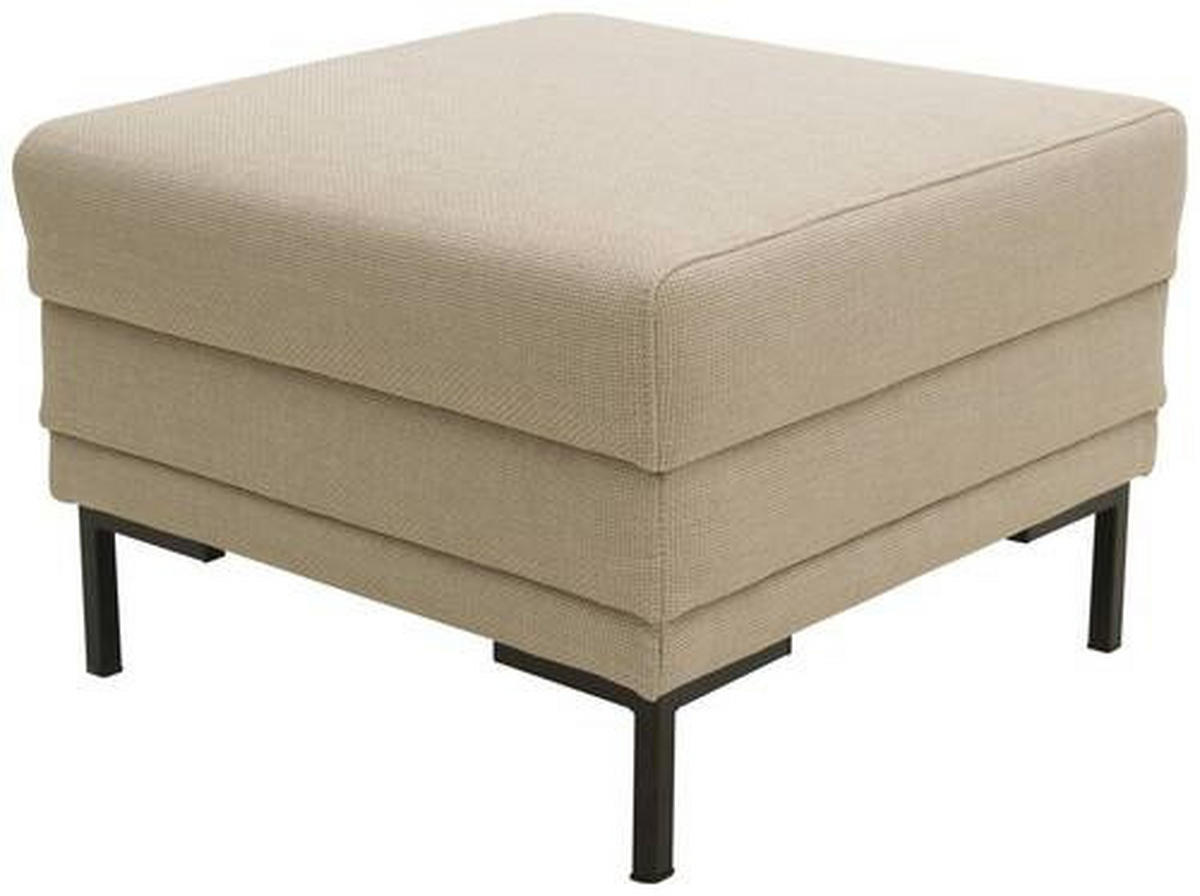 HOCKER in Textil Beige  - Beige/Schwarz, Design, Textil/Metall (55/45/55cm) - LOOKS by W.Joop