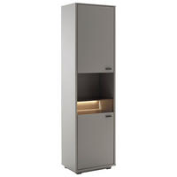 VITRINA 55/200/37 cm   - siva/boje hrasta, Design, staklo/drvni materijal (55/200/37cm) - Stylife