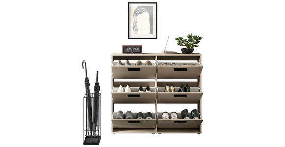 SCHUHKIPPER - Kaschmir/Schwarz, Design, Holzwerkstoff/Kunststoff (116/103/17cm) - Carryhome