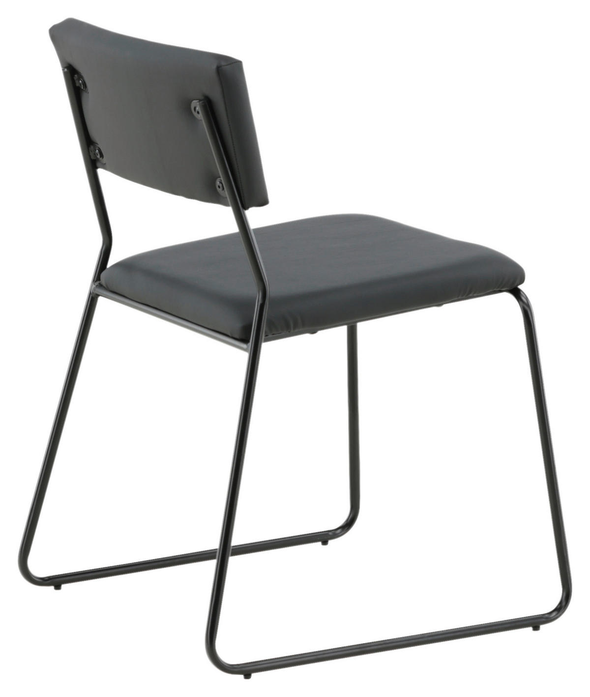 STOLSET 2 styck stål läderimitation (vegan)  - svart, Design, metall/textil (40/76/52cm) - Livetastic