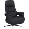 RELAXSESSEL Echtleder    - Anthrazit/Schwarz, Design, Leder/Metall (74/105/83cm) - Welnova