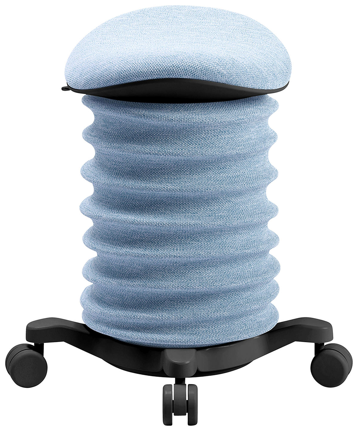 BÜROHOCKER Schwarz, Hellblau  - Schwarz/Hellblau, Design, Kunststoff/Textil (37,5/58-70/36cm) - Topstar