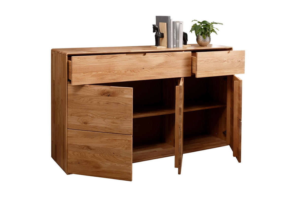 KOMMODE , 149/91/40 cm, 2 Schublade(n)  - Wildeiche, Design, Holz (149/91/40cm) - Livetastic