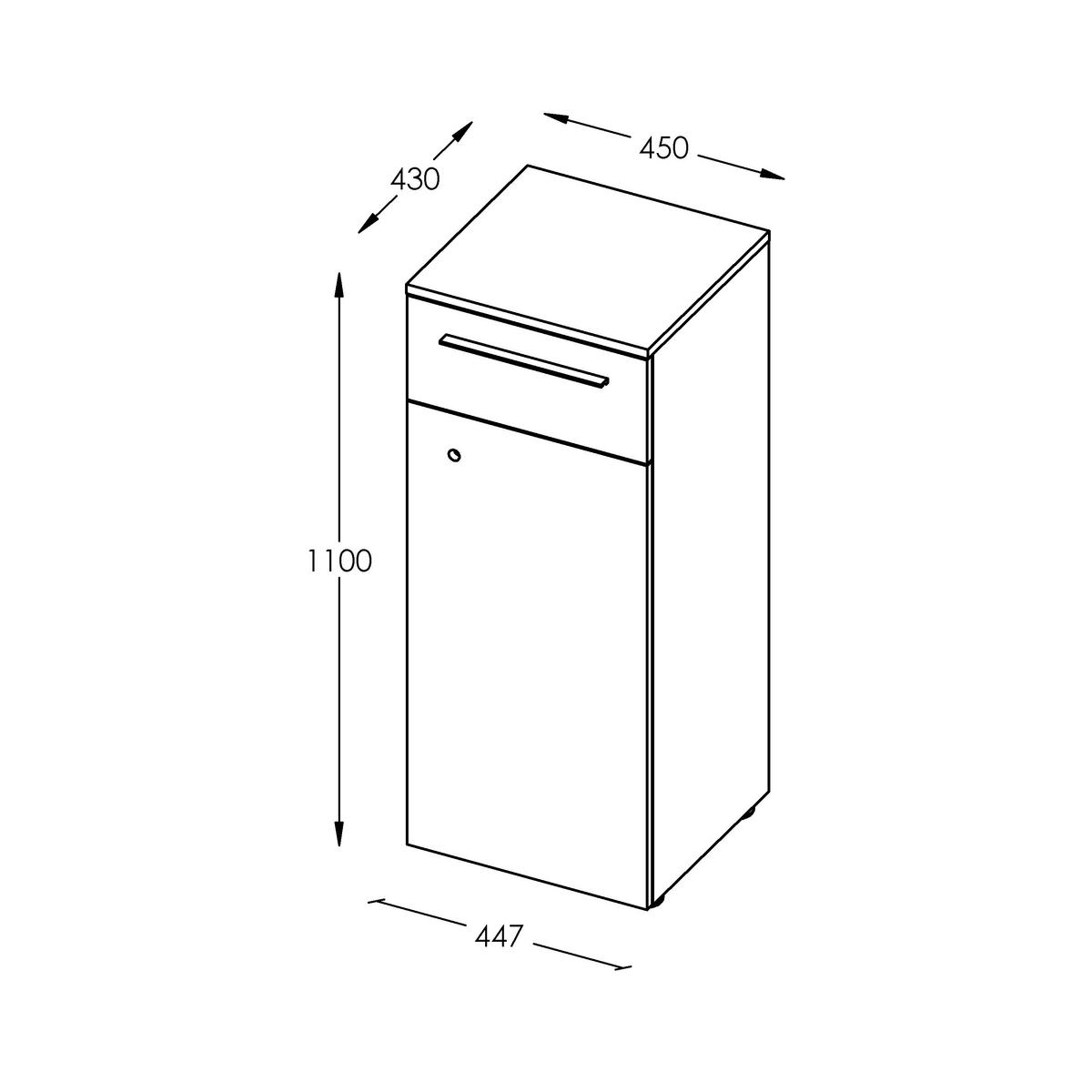 AKTENSCHRANK Schwarz, Eichefarben, Kaschmir  - Kaschmir/Eichefarben, MODERN, Holzwerkstoff/Metall (45/110/43cm) - Novel
