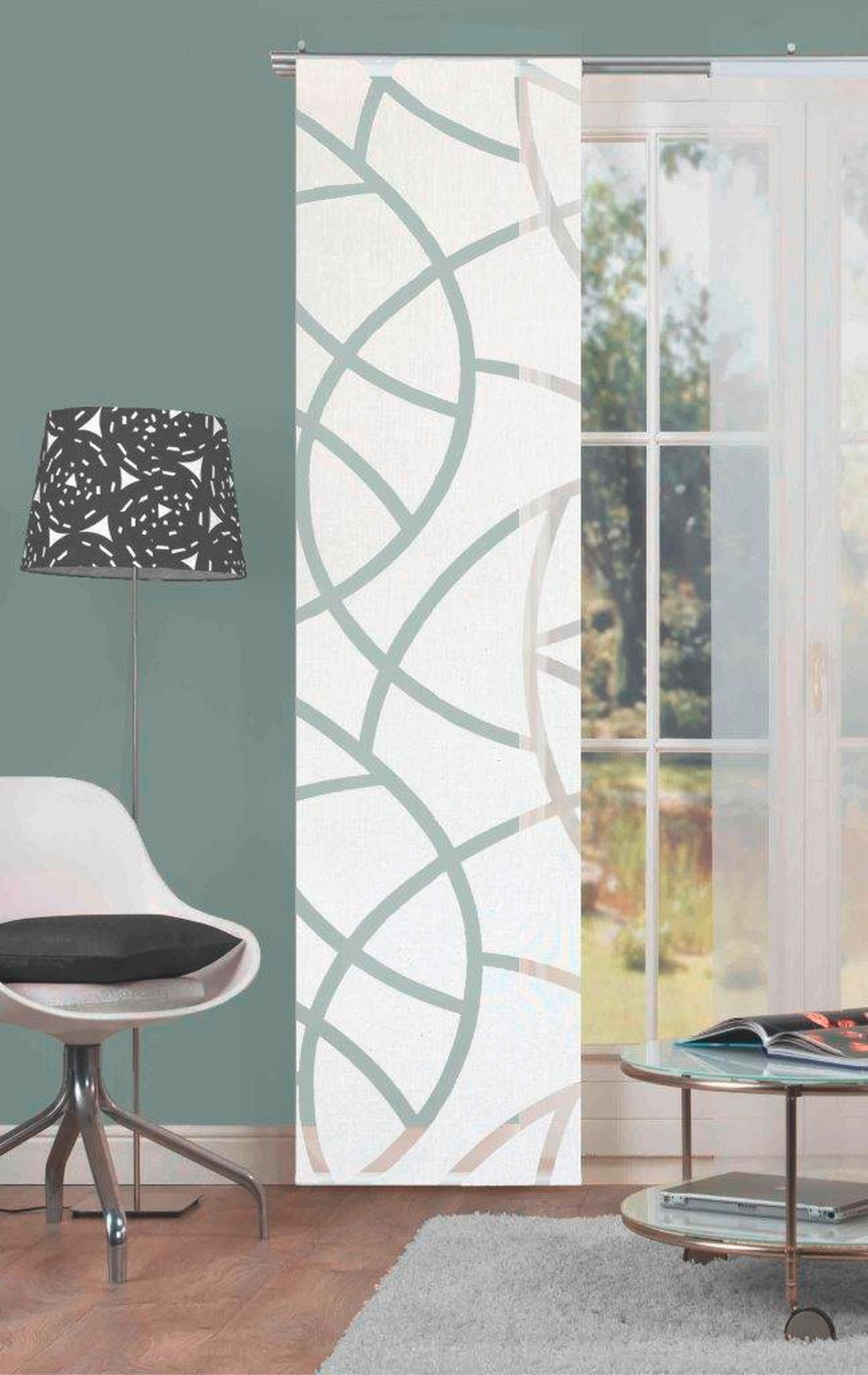 FLÄCHENVORHANG   transparent   60/245 cm  - Ecru, KONVENTIONELL, Textil (60/245cm)