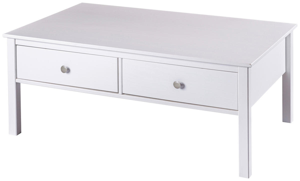 KLUBSKA MIZA, bela  - srebrne barve/bela, Design, kovina/les (110/70/47cm) - Livetastic