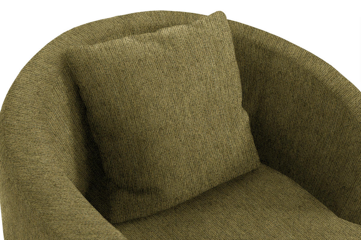 COCKTAILSESSEL in Chenille Olivgrün  - Schwarz/Olivgrün, Design, Kunststoff/Textil (81/74/81cm) - Livetastic