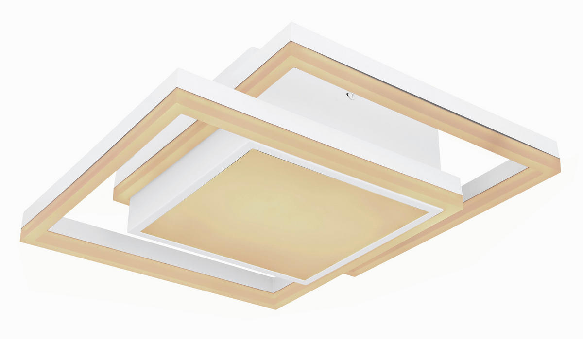 LED-TAKLAMPA 22 W 41,5/41,5/10,5 cm  - vit/opal, Basics, metall/plast (41,5/41,5/10,5cm) - Globo