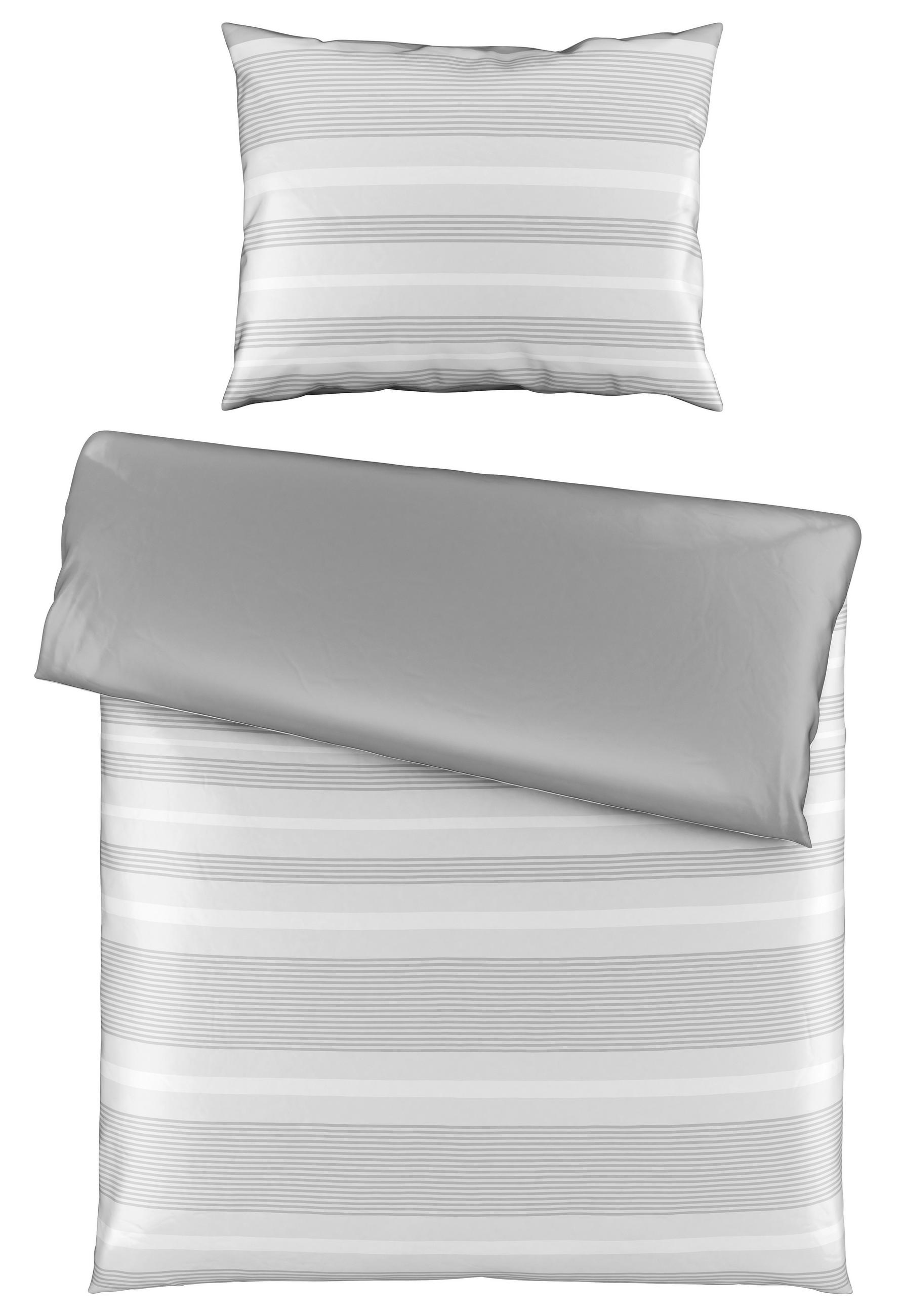 OBOJESTRANSKA POSTELJNINA PAULINA 140/200 cm saten siva  - siva, Konvencionalno, tekstil (140/200cm) - Esposa