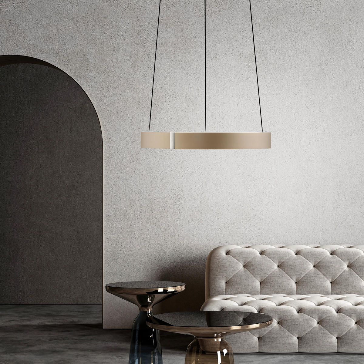 LED-PENDELLEUCHTE PURE E-Clipse 50/50/350 cm   - Bronzefarben, MODERN, Kunststoff/Metall (50/50/350cm) - Neuhaus PURE