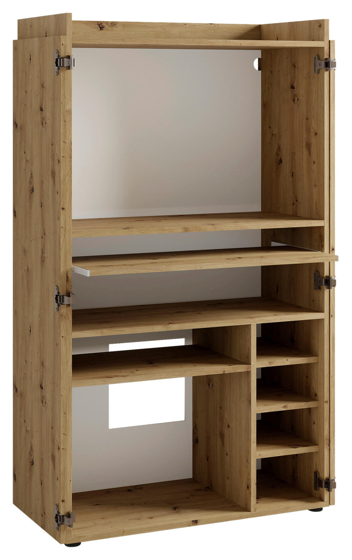 SEKRETÄR - Schwarz/Eiche Artisan, MODERN, Holzwerkstoff/Kunststoff (80/40/141cm) - MID.YOU