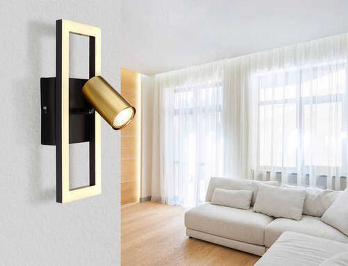 APLICĂ DE PERETE CU LED - opal/negru, Design, plastic/metal (13/15/35cm) - Globo