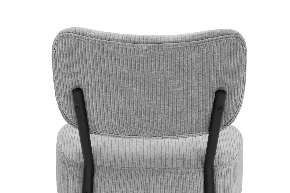 SESSEL in Cord Grau  - gris/noir, Design, textile/métal (62/76/65,5cm) - P & B