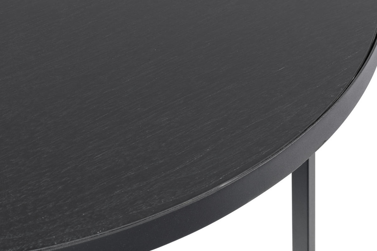 COUCHTISCH Walnuss furniert 80/80/40 cm rund Schwarz  - Schwarz, Design, Holz/Holzwerkstoff (80/80/40cm) - MID.YOU