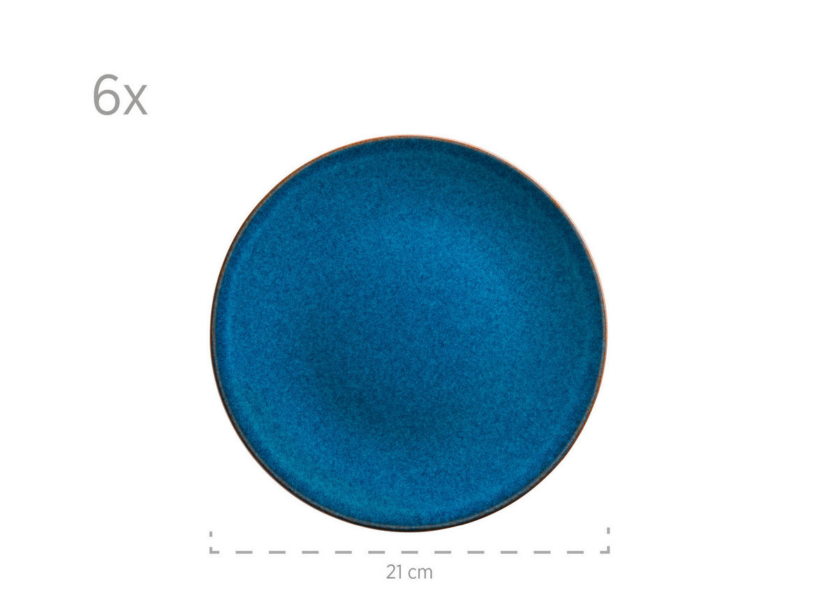 FRÜHSTÜCKSSERVICE Ossia  - Blau, Basics, Keramik (37,7/36,5/37,5cm) - Mäser