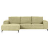 ECKSOFA in Cord Hellgrün  170/285 cm  - Schwarz/Hellgrün, KONVENTIONELL, Textil/Metall (170/285cm) - Carryhome