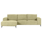 ECKSOFA in Cord Hellgrün  170/285 cm  - Schwarz/Hellgrün, KONVENTIONELL, Textil/Metall (170/285cm) - Carryhome