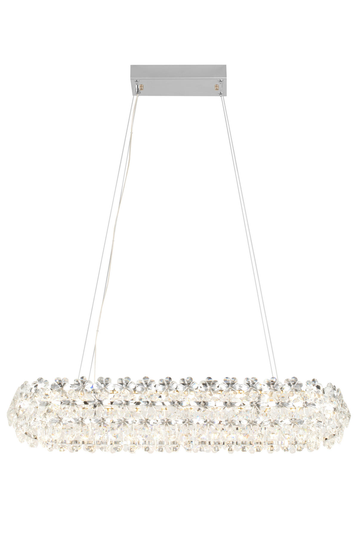 ZÁVESNÉ LED SVIETIDLO, 85/30/150 cm  - číra, Design, kov/sklo (85/30/150cm) - Glandor