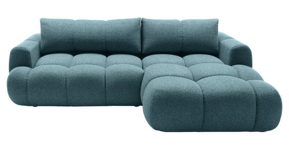 ECKSOFA Türkis Struktur  - Türkis/Schwarz, KONVENTIONELL, Kunststoff/Textil (272/172cm) - Carryhome