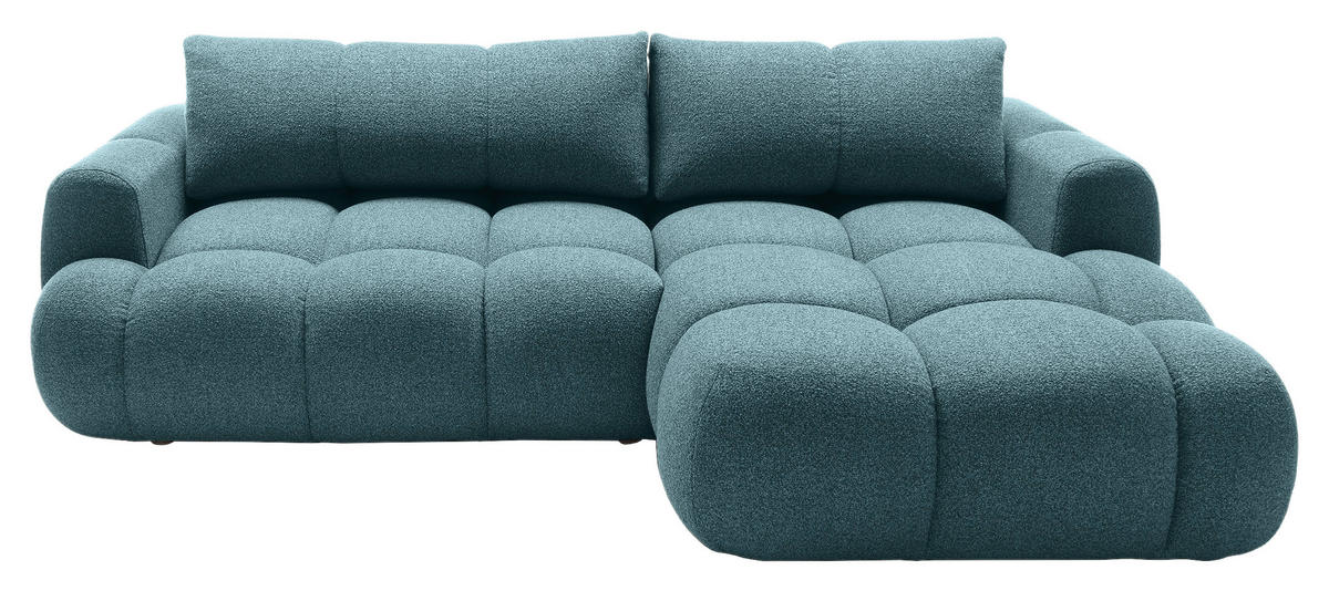 ECKSOFA Türkis Struktur  - Türkis/Schwarz, KONVENTIONELL, Kunststoff/Textil (272/172cm) - Carryhome