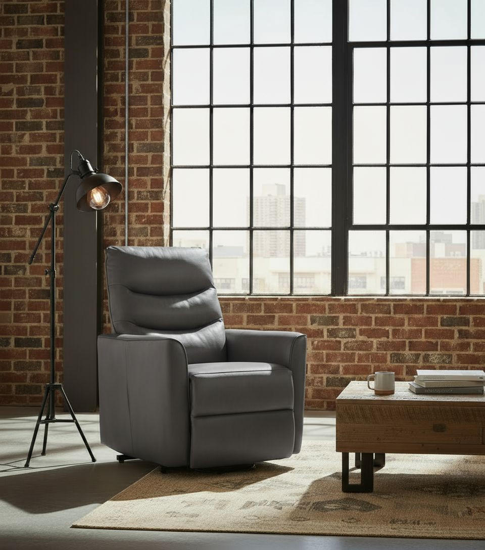 FERNSEHSESSEL Lederlook Grau  - Schwarz/Grau, Konventionell, Textil/Metall (76/105/88cm) - MID.YOU