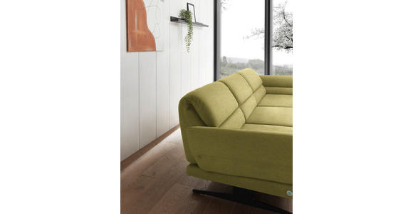 ECKSOFA  in Flachgewebe Hellgrün  279-327/176-217 cm  - Schwarz/Hellgrün, Design, Textil/Metall (279-327/176-217cm) - Dieter Knoll