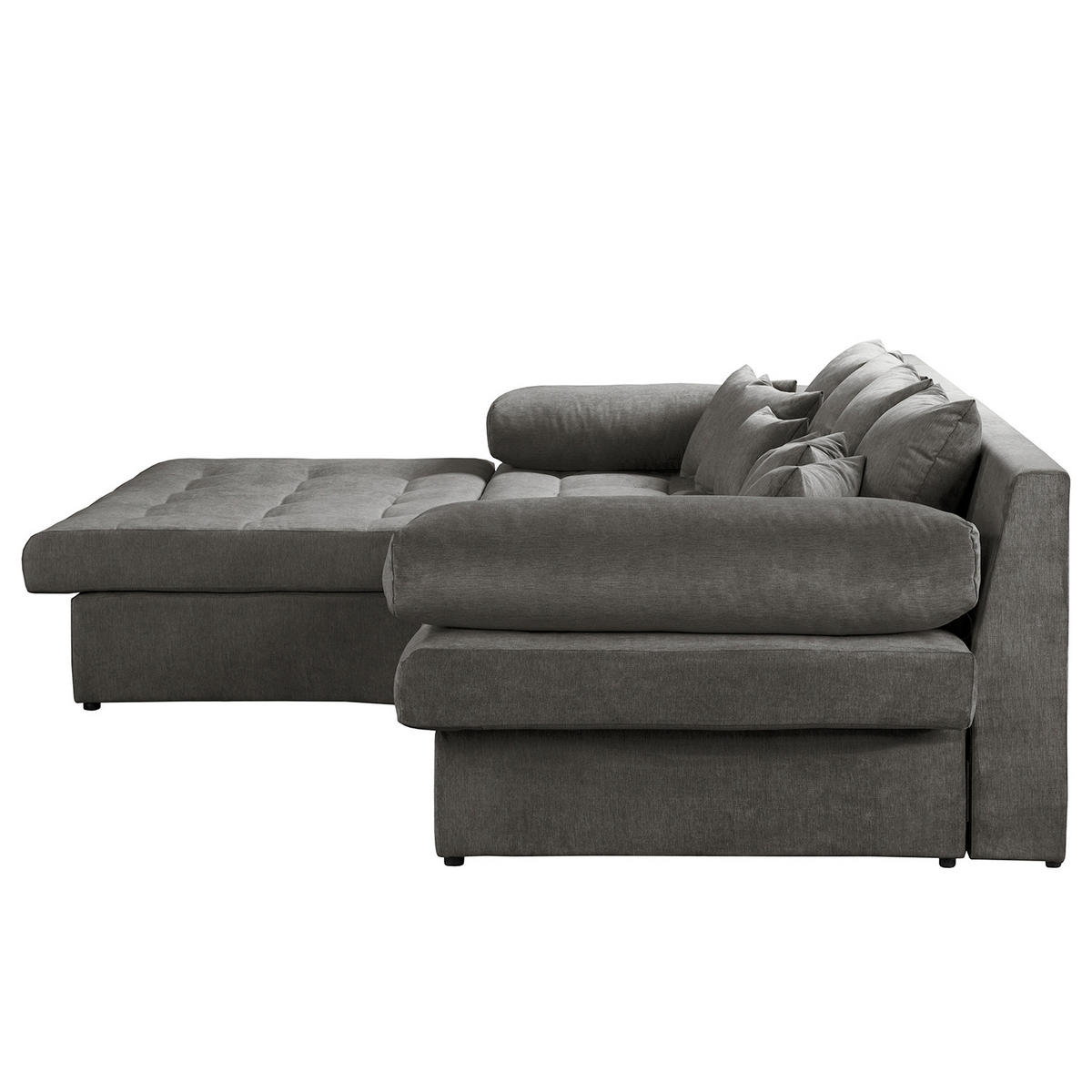 ECKSOFA Naomi Anthrazit Mikrofaser Rückenkissen  - Anthrazit/Schwarz, Design, Kunststoff/Textil (243/284cm) - P & B