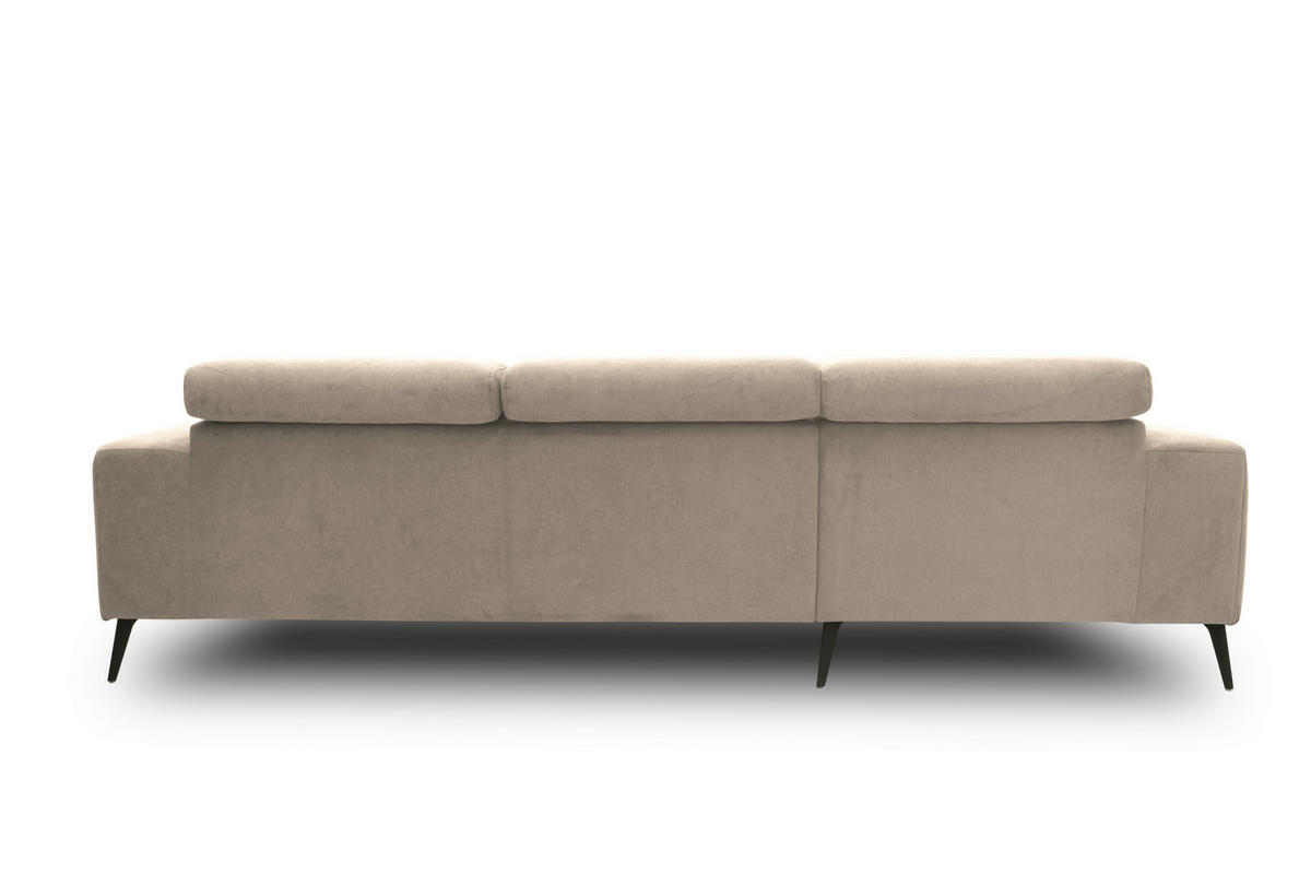 ECKSOFA TRENTO Taupe Mikrofaser  - Taupe/Dunkelgrau, MODERN, Textil/Metall (287/175cm) - MID.YOU