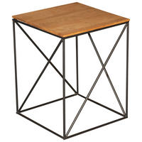 PRÍRUČNÝ STOLÍK, divoký dub, čierna, divoký dub - čierna/divoký dub, Trend, kov/drevo (40/40/50cm) - Boxxx