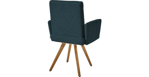 ARMLEHNSTUHL  in Chenille  - Eichefarben/Dunkelblau, Design, Holz/Textil (56/92/60cm) - Dieter Knoll